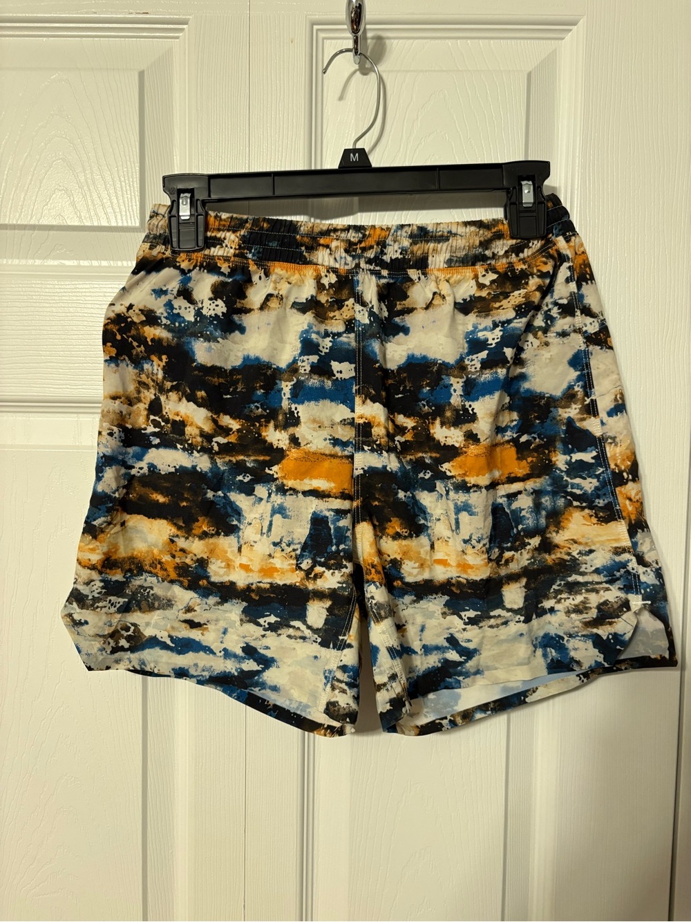 all in motion Multicolor Abstract Running Shorts - Blue, Black, Gold, Cream